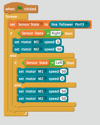 Mbot line hot sale follower code